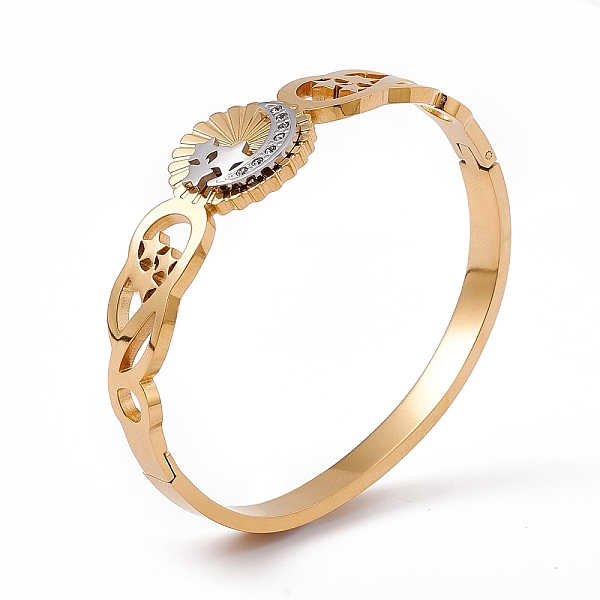 PandaHall Clear Cubic Zirconia Moon & Star Bangle, Ion Plating(IP) 304 Stainless Steel Jewelry for Women, Golden, Inner Diameter...
PandaHall Clear Cubic Zirconia Moon & Star Bangle, Ion Plating(IP) 304 Stainless Steel Jewelry for Women, Golden, Inner Diameter...