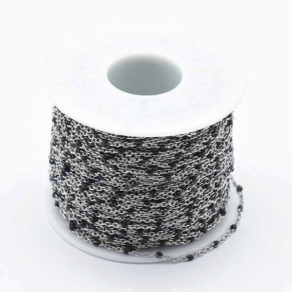 PandaHall Handmade Stainless Steel Chains, Soldered, with Spool, Enamel, Stainless Steel Color, Black, 2x1.6x0.2mm, Beads: 2mm, about 32.8...
PandaHall Handmade Stainless Steel Chains, Soldered, with Spool, Enamel, Stainless Steel Color, Black, 2x1.6x0.2mm, Beads: 2mm, about 32.8...