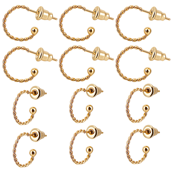 PandaHall Beebeecraft 30Pcs 304 Stainless Steel Round Twist Stud Earrings, Half Hoop Earrings for Women, with 30Pcs 304 Stainless Steel Ear...
PandaHall Beebeecraft 30Pcs 304 Stainless Steel Round Twist Stud Earrings, Half Hoop Earrings for Women, with 30Pcs 304 Stainless Steel Ear...