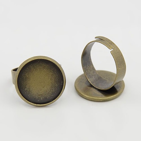 PandaHall Brass Pad Ring Findings, Adjustable, Antique Bronze, Tray: 16mm, 5x17mm Brass
PandaHall Brass Pad Ring Findings, Adjustable, Antique Bronze, Tray: 16mm, 5x17mm Brass
