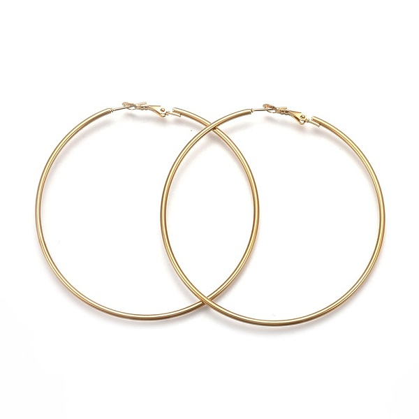 PandaHall 201 Stainless Steel Hoop Earrings, Hypoallergenic Earrings, Ring Shape, Golden, 12 Gauge, 69x69x2mm, Pin: 1mm 201 Stainless Steel...
PandaHall 201 Stainless Steel Hoop Earrings, Hypoallergenic Earrings, Ring Shape, Golden, 12 Gauge, 69x69x2mm, Pin: 1mm 201 Stainless Steel...