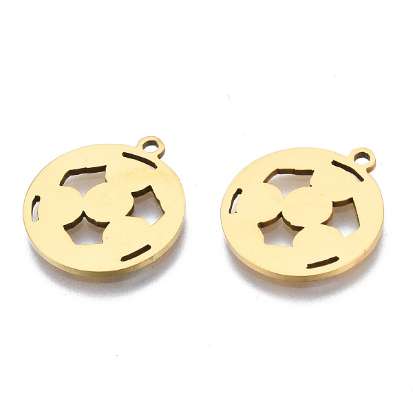 PandaHall Ion Plating(IP) 201 Stainless Steel Pendants, Laser Cut, Football, Golden, 17.5x15.5x1mm, Hole: 1.4mm 201 Stainless Steel Sports
PandaHall Ion Plating(IP) 201 Stainless Steel Pendants, Laser Cut, Football, Golden, 17.5x15.5x1mm, Hole: 1.4mm 201 Stainless Steel Sports