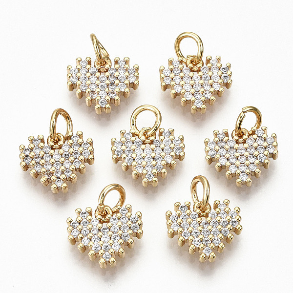 PandaHall Brass Micro Pave Clear Cubic Zirconia Charms, Nickel Free, Heart, Real 18K Gold Plated, 9x10x2mm, Jump Ring: 5x0.8mm, 3mm inner...
PandaHall Brass Micro Pave Clear Cubic Zirconia Charms, Nickel Free, Heart, Real 18K Gold Plated, 9x10x2mm, Jump Ring: 5x0.8mm, 3mm inner...