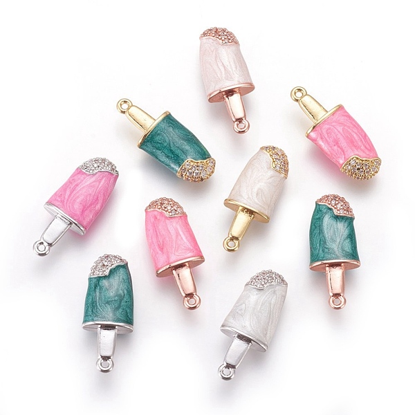 PandaHall Brass Cubic Zirconia Pendants, with Enamel, Ice-lolly, Mixed Color, 21x9x4mm, Hole: 0.5mm Brass+Cubic Zirconia+Enamel Food..., Multicolor
PandaHall Brass Cubic Zirconia Pendants, with Enamel, Ice-lolly, Mixed Color, 21x9x4mm, Hole: 0.5mm Brass+Cubic Zirconia+Enamel Food..., Multicolor