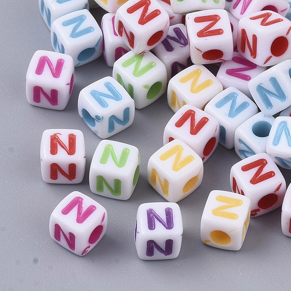PandaHall White Opaque Acrylic Beads, Horizontal Hole, Cube with Mixed Color Letter, Letter.N, 5x5x5mm, Hole: 2mm, about 5000pcs/500g..., Multicolor
PandaHall White Opaque Acrylic Beads, Horizontal Hole, Cube with Mixed Color Letter, Letter.N, 5x5x5mm, Hole: 2mm, about 5000pcs/500g..., Multicolor