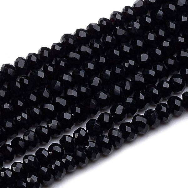 PandaHall Transparent Glass Beads Strands, Faceted, Rondelle, Black, 2.5~3.1x1.5~2.2mm, Hole: 0.5mm, about 150~155pcs/strand, 32~33cm Glass...
PandaHall Transparent Glass Beads Strands, Faceted, Rondelle, Black, 2.5~3.1x1.5~2.2mm, Hole: 0.5mm, about 150~155pcs/strand, 32~33cm Glass...