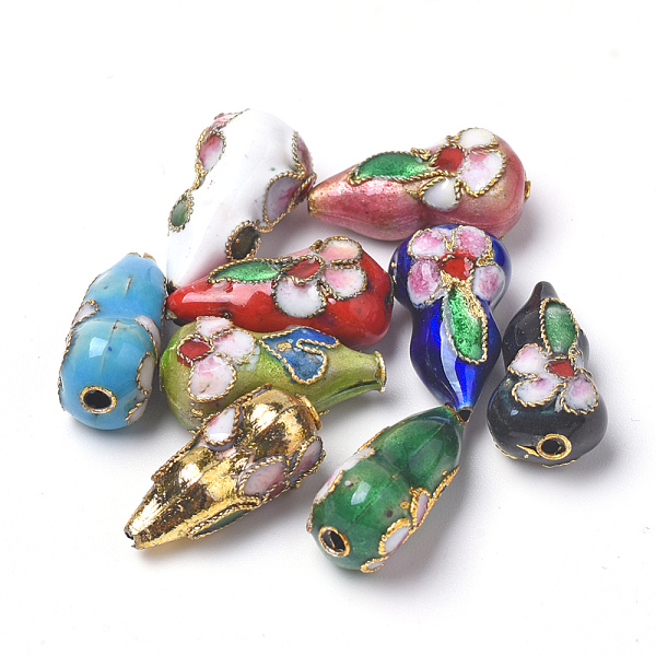 PandaHall Handmade Cloisonne Beads, Calabash/Gourd, Mixed Color, 16x8.5x7mm, Hole: 1mm Brass Vegetables Multicolor
PandaHall Handmade Cloisonne Beads, Calabash/Gourd, Mixed Color, 16x8.5x7mm, Hole: 1mm Brass Vegetables Multicolor