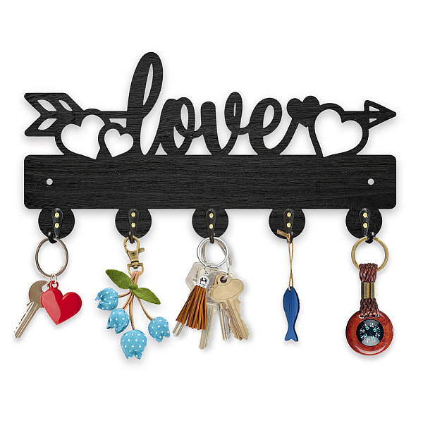 PandaHall Wood & Iron Wall Mounted Hook Hangers, Decorative Organizer Rack, with 2Pcs Screws, 5 Hooks for Bag Clothes Key Scarf Hanging..., Black
PandaHall Wood & Iron Wall Mounted Hook Hangers, Decorative Organizer Rack, with 2Pcs Screws, 5 Hooks for Bag Clothes Key Scarf Hanging..., Black