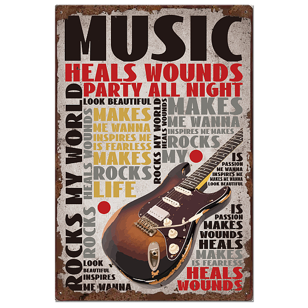 PandaHall Vintage Metal Tin Sign, Iron Wall Decor for Bars, Restaurants, Cafes Pubs, Rectangle, Guitar, 300x200x0.5mm Iron Guitar
PandaHall Vintage Metal Tin Sign, Iron Wall Decor for Bars, Restaurants, Cafes Pubs, Rectangle, Guitar, 300x200x0.5mm Iron Guitar