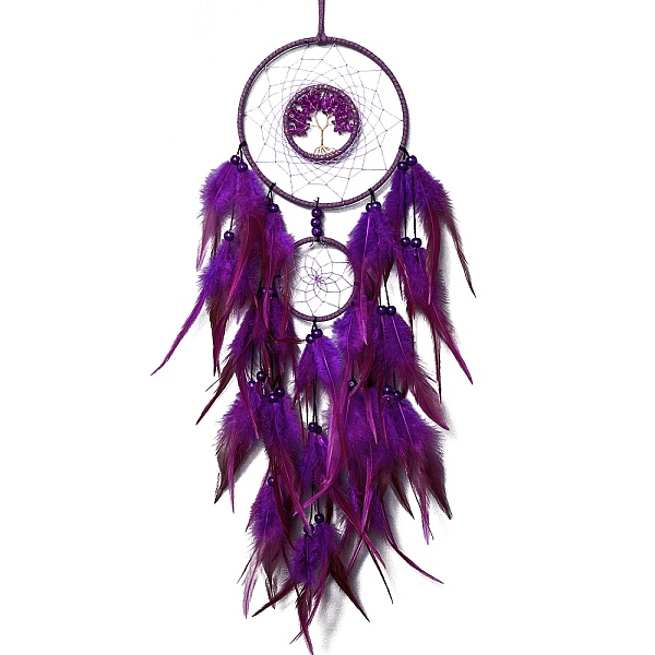 PandaHall Iron & Glass Chips Pendant Hanging Decoration, Woven Net/Web with Feather Wall Hanging Wall Decor, Purple, 730mm Feather Others...
PandaHall Iron & Glass Chips Pendant Hanging Decoration, Woven Net/Web with Feather Wall Hanging Wall Decor, Purple, 730mm Feather Others...