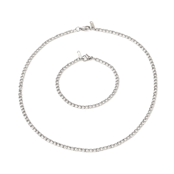 PandaHall 304 Stainless Steel Chunky Curb Chains Bracelets & Necklaces Sets, Stainless Steel Color, 17.32 inch(44cm), 7-1/4 inch(18.5cm) 304...
PandaHall 304 Stainless Steel Chunky Curb Chains Bracelets & Necklaces Sets, Stainless Steel Color, 17.32 inch(44cm), 7-1/4 inch(18.5cm) 304...