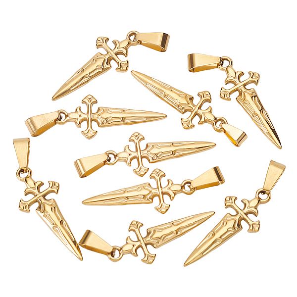 PandaHall Unicraftale 304 Stainless Steel Pendants, Sword, Golden, 34x14x3mm, Hole: 4x8mm, 10pcs/box 304 Stainless Steel Others
PandaHall Unicraftale 304 Stainless Steel Pendants, Sword, Golden, 34x14x3mm, Hole: 4x8mm, 10pcs/box 304 Stainless Steel Others