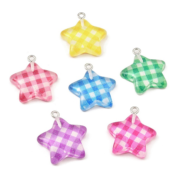 PandaHall Translucent Resin Pendants, Glitter Tartan Charms with Platinum Plated Iron Loops, Mixed Color, Star, 25x22.5x6.5mm, Hole: 2mm..., Multicolor
PandaHall Translucent Resin Pendants, Glitter Tartan Charms with Platinum Plated Iron Loops, Mixed Color, Star, 25x22.5x6.5mm, Hole: 2mm..., Multicolor