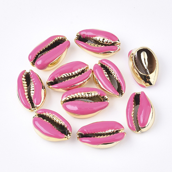 PandaHall Electroplated Cowrie Shell Beads, with Enamel, No Hole/Undrilled, Golden, Hot Pink, 18~20x12~14x6~7.5mm Cowrie Shell Shell Shape...
PandaHall Electroplated Cowrie Shell Beads, with Enamel, No Hole/Undrilled, Golden, Hot Pink, 18~20x12~14x6~7.5mm Cowrie Shell Shell Shape...