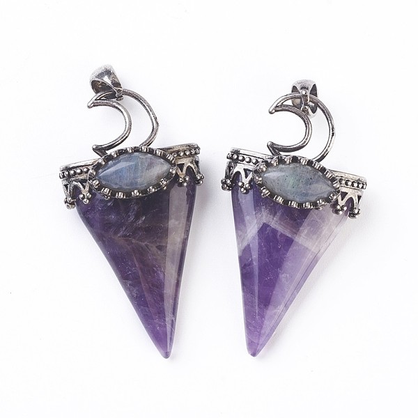 PandaHall Natural Amethyst Big Pendants, with Brass Findings, Triangle, Antique Silver, 53~58x28~29x16~18mm, Hole: 5x7mm Amethyst Triangle..., Purple
PandaHall Natural Amethyst Big Pendants, with Brass Findings, Triangle, Antique Silver, 53~58x28~29x16~18mm, Hole: 5x7mm Amethyst Triangle..., Purple