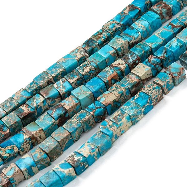 PandaHall Natural Imperial Jasper Beads Strands, Dyed, Cube, Deep Sky Blue, 7x7x7mm, Hole: 1.2mm, about 59~60pcs/strand, 15.1~15.3 inch...
PandaHall Natural Imperial Jasper Beads Strands, Dyed, Cube, Deep Sky Blue, 7x7x7mm, Hole: 1.2mm, about 59~60pcs/strand, 15.1~15.3 inch...