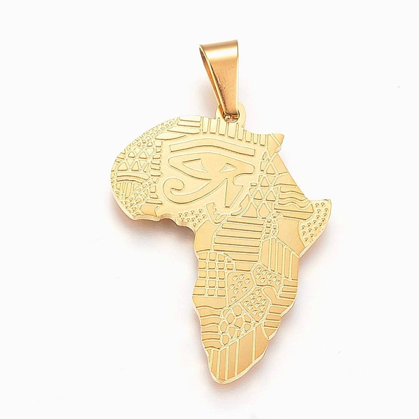 PandaHall 304 Stainless Steel Pendants, Africa Map, Golden, 37.5x28.5x2mm, Hole: 5x8mm 304 Stainless Steel Others
PandaHall 304 Stainless Steel Pendants, Africa Map, Golden, 37.5x28.5x2mm, Hole: 5x8mm 304 Stainless Steel Others