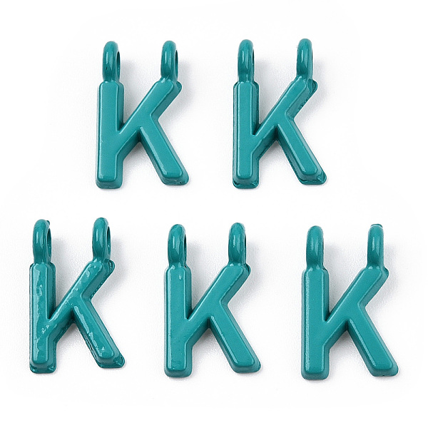 PandaHall Rack Plating Spray Painted Alloy 2-Loop Link Pendants, Letter Charms, Lead Free & Nickel Free & Cadmium Free, Letter.K, 14.5x9x2mm..., Cyan
PandaHall Rack Plating Spray Painted Alloy 2-Loop Link Pendants, Letter Charms, Lead Free & Nickel Free & Cadmium Free, Letter.K, 14.5x9x2mm..., Cyan