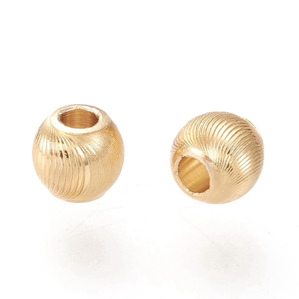 PandaHall Brass Beads, Long-Lasting Plated, Textured, Solid Round, Real 18K Gold Plated, 5.5x5.4mm, Hole: 2mm Brass Round
PandaHall Brass Beads, Long-Lasting Plated, Textured, Solid Round, Real 18K Gold Plated, 5.5x5.4mm, Hole: 2mm Brass Round