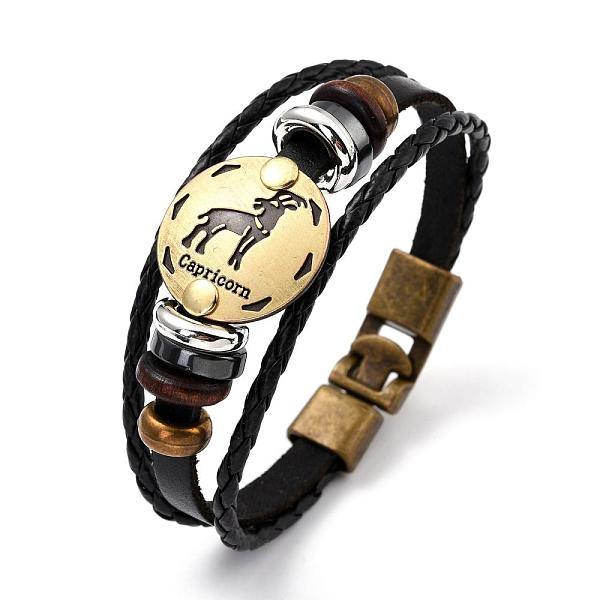 PandaHall Braided Leather Cord Retro Multi-strand Bracelets, with Wood Beads, Hematite Beads and Alloy Findings, Flat Round, Antique Bronze..., Black
PandaHall Braided Leather Cord Retro Multi-strand Bracelets, with Wood Beads, Hematite Beads and Alloy Findings, Flat Round, Antique Bronze..., Black