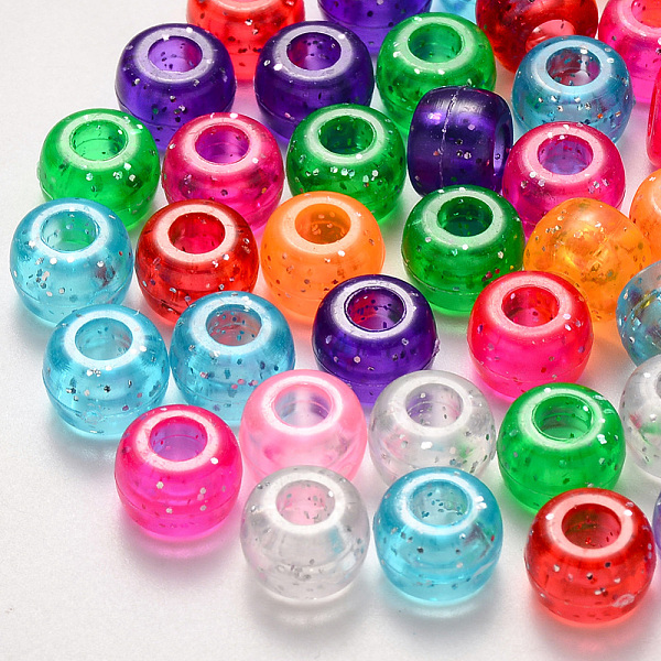 PandaHall Plastic Beads, with Glitter Powder, Rondelle, Mixed Color, 9x6mm, Hole: 3.5mm, about 1900pcs/500g. Plastic Rondelle Multicolor
PandaHall Plastic Beads, with Glitter Powder, Rondelle, Mixed Color, 9x6mm, Hole: 3.5mm, about 1900pcs/500g. Plastic Rondelle Multicolor