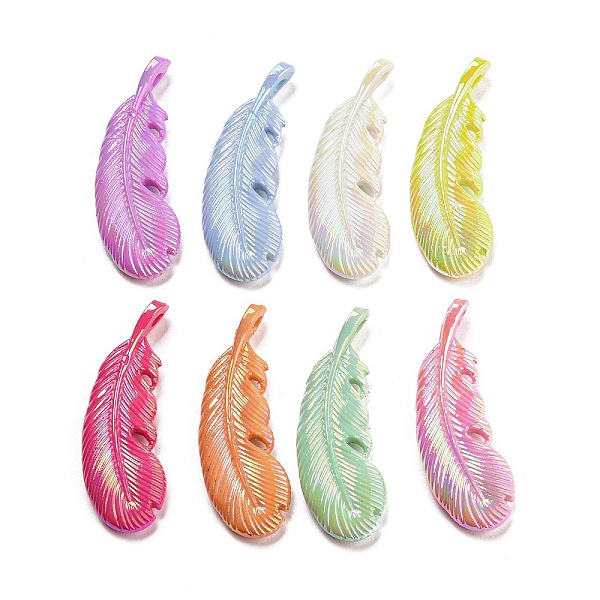 PandaHall UV Plating Opaque Acrylic Pendants, AB Color Plated, Iridescent Feather, Mixed Color, 45x15.5x7mm, Hole: 2.8mm Acrylic Feather..., Multicolor
PandaHall UV Plating Opaque Acrylic Pendants, AB Color Plated, Iridescent Feather, Mixed Color, 45x15.5x7mm, Hole: 2.8mm Acrylic Feather..., Multicolor