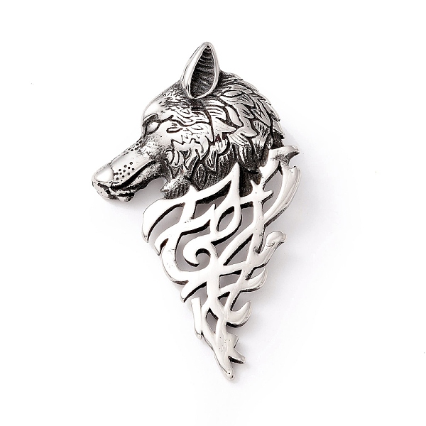 PandaHall Tibetan Style 304 Stainless Steel Pendants, Wolf, Antique Silver, 49.5x30x4mm, Hole: 5x4mm 304 Stainless Steel Other Animal
PandaHall Tibetan Style 304 Stainless Steel Pendants, Wolf, Antique Silver, 49.5x30x4mm, Hole: 5x4mm 304 Stainless Steel Other Animal