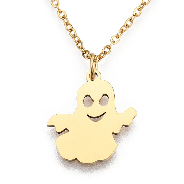PandaHall For Halloween, 201 Stainless Steel Pendant Necklaces, with Cable Chains and Lobster Claw Clasps, Ghost, Golden, 15.74 inch(40cm)...
PandaHall For Halloween, 201 Stainless Steel Pendant Necklaces, with Cable Chains and Lobster Claw Clasps, Ghost, Golden, 15.74 inch(40cm)...