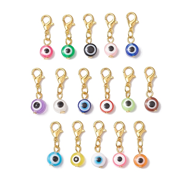PandaHall 16Pcs 16 Styles Evil Eye Resin Pendant Decorations, Alloy Lobster Claw Clasps Charms for Bag Ornaments, Golden, 27mm, 1pc/style..., Multicolor
PandaHall 16Pcs 16 Styles Evil Eye Resin Pendant Decorations, Alloy Lobster Claw Clasps Charms for Bag Ornaments, Golden, 27mm, 1pc/style..., Multicolor