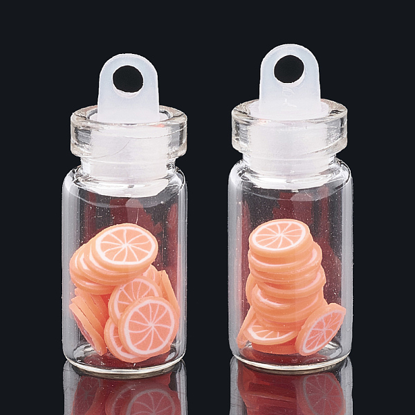 PandaHall Handmade Polymer Clay Nail Art Decoration Accessories, with Glass Wishing Bottle and CCB Plastic Bottle Stopper, Grapefruit, Coral..., Red
PandaHall Handmade Polymer Clay Nail Art Decoration Accessories, with Glass Wishing Bottle and CCB Plastic Bottle Stopper, Grapefruit, Coral..., Red
