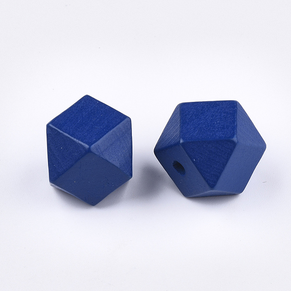PandaHall Painted Natural Wooden Beads, Faceted, Polygon, Blue, 19~20x19~20x19.5~20.5mm, Hole: 4mm Wood Polygon Blue 
PandaHall Painted Natural Wooden Beads, Faceted, Polygon, Blue, 19~20x19~20x19.5~20.5mm, Hole: 4mm Wood Polygon Blue