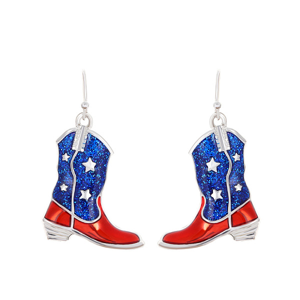 PandaHall Alloy Enamel Dangle Earrings, Boot with Star Pattern, Platinum, Blue, 42x25mm Alloy Blue
PandaHall Alloy Enamel Dangle Earrings, Boot with Star Pattern, Platinum, Blue, 42x25mm Alloy Blue