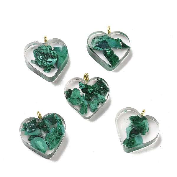PandaHall Transparent Resin Natural Malachite Jasper Dyed Chips Pendants, with Golden Tone Brass Loops, Heart Charm, Green...
PandaHall Transparent Resin Natural Malachite Jasper Dyed Chips Pendants, with Golden Tone Brass Loops, Heart Charm, Green...