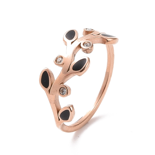 PandaHall Crystal Rhinestone Leaf Finger Ring with Enamel, Ion Plating(IP) 304 Stainless Steel Jewelry for Women, Rose Gold, US Size 7..., Clear
PandaHall Crystal Rhinestone Leaf Finger Ring with Enamel, Ion Plating(IP) 304 Stainless Steel Jewelry for Women, Rose Gold, US Size 7..., Clear
