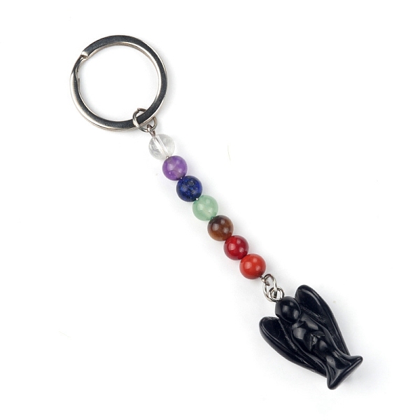 PandaHall Natural Obsidian Angel Pendant Keychain, Chakra Reiki Energy Stone Beaded Keychain for Bag Jewelry Gift Decoration, 11cm Obsidian...
PandaHall Natural Obsidian Angel Pendant Keychain, Chakra Reiki Energy Stone Beaded Keychain for Bag Jewelry Gift Decoration, 11cm Obsidian...
