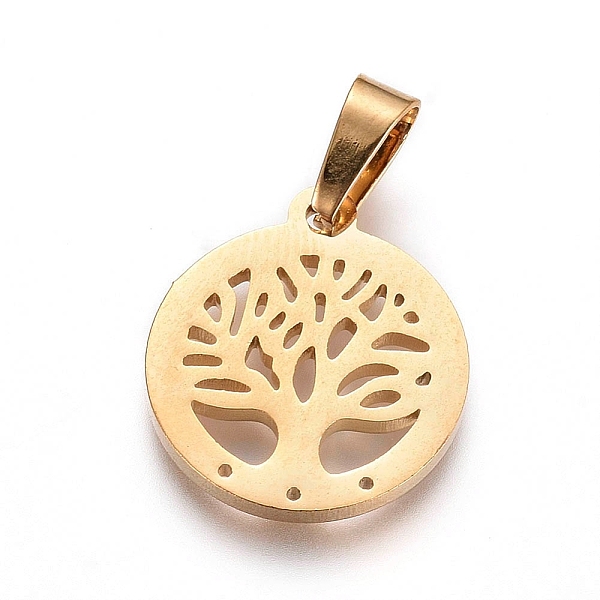 PandaHall 304 Stainless Steel Pendants, Flat Round with Tree of Life, Golden, 16x14x1.3mm, Hole: 6x3mm 304 Stainless Steel Flat Round
PandaHall 304 Stainless Steel Pendants, Flat Round with Tree of Life, Golden, 16x14x1.3mm, Hole: 6x3mm 304 Stainless Steel Flat Round