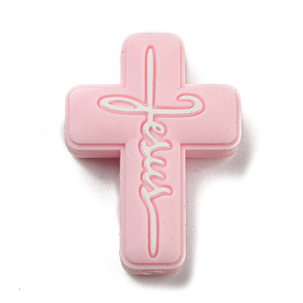 PandaHall Cross with Word Jesus Silicone Focal Beads, Chewing Beads For Teethers, DIY Nursing Necklaces Making, Pink, 30x22x8mm, Hole: 2mm...
PandaHall Cross with Word Jesus Silicone Focal Beads, Chewing Beads For Teethers, DIY Nursing Necklaces Making, Pink, 30x22x8mm, Hole: 2mm...