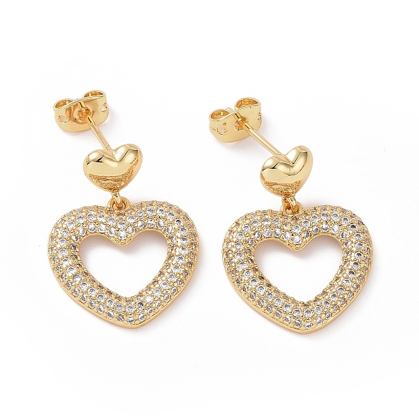 PandaHall Clear Cubic Zirconia Hollow Out Heart Dangle Stud Earring, Brass Jewelry for Women, Real 18K Gold Plated, 23mm, Pin: 0.8mm Cubic...
PandaHall Clear Cubic Zirconia Hollow Out Heart Dangle Stud Earring, Brass Jewelry for Women, Real 18K Gold Plated, 23mm, Pin: 0.8mm Cubic...