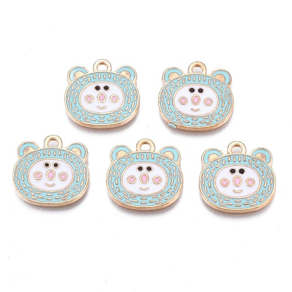 PandaHall Alloy Enamel Pendants, Cadmium Free & Nickel Free & Lead Free, Light Gold, Bear Head, Pale Turquoise, 16x16x1.5mm, Hole: 1.6mm...
PandaHall Alloy Enamel Pendants, Cadmium Free & Nickel Free & Lead Free, Light Gold, Bear Head, Pale Turquoise, 16x16x1.5mm, Hole: 1.6mm...