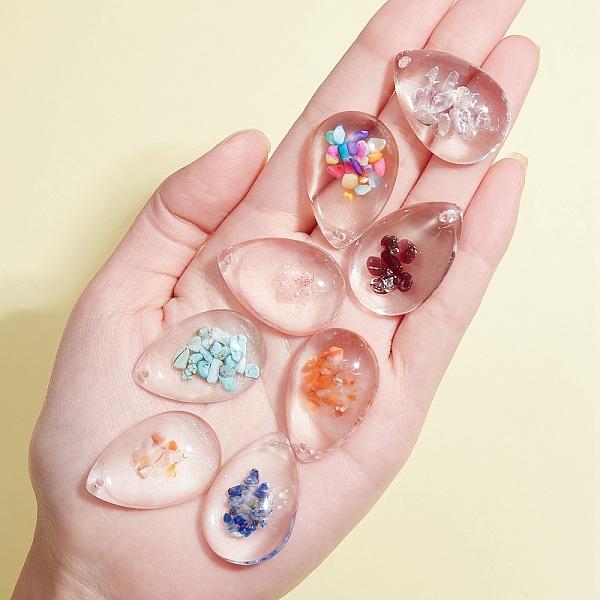 PandaHall 40Pcs 10 Colors Transparent Glass Pendants, with Gemstone Chip & Shell inside and Epoxy Resin Bottom, Teardrop, Mixed Color..., Multicolor
PandaHall 40Pcs 10 Colors Transparent Glass Pendants, with Gemstone Chip & Shell inside and Epoxy Resin Bottom, Teardrop, Mixed Color..., Multicolor