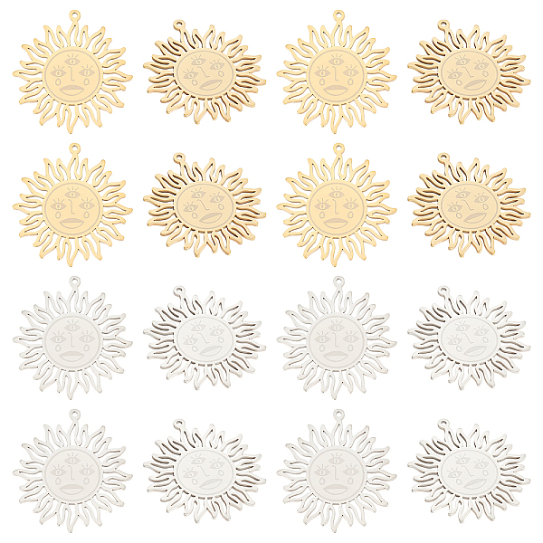 PandaHall DICOSMETIC 16Pcs 2 Colors 201 Stainless Steel Pendants, Laser Cut, Sun, Golden & Stainless Steel Color, 37.5x34.5x1mm, Hole: 1.4mm...
PandaHall DICOSMETIC 16Pcs 2 Colors 201 Stainless Steel Pendants, Laser Cut, Sun, Golden & Stainless Steel Color, 37.5x34.5x1mm, Hole: 1.4mm...