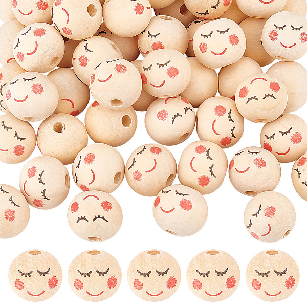 PandaHall Olycraft 50Pcs Natural Wood European Beads, Large Hole Smile Face Print Round Beads, Undyed, Moccasin, 20mm Wood Round Orange
PandaHall Olycraft 50Pcs Natural Wood European Beads, Large Hole Smile Face Print Round Beads, Undyed, Moccasin, 20mm Wood Round Orange