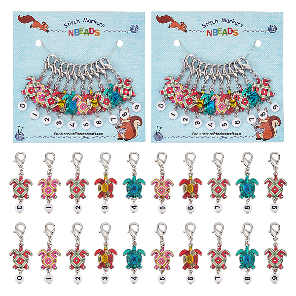 PandaHall Alloy Enamel Sea Turtle with Number Pendant Locking Stitch Markers, Zinc Alloy Lobster Claw Clasps Stitch Marker, Mixed Color..., Multicolor
PandaHall Alloy Enamel Sea Turtle with Number Pendant Locking Stitch Markers, Zinc Alloy Lobster Claw Clasps Stitch Marker, Mixed Color..., Multicolor