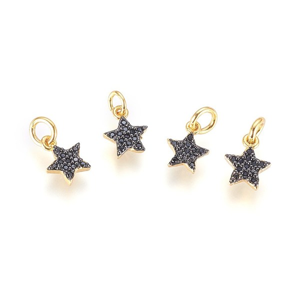PandaHall Brass Micro Pave Cubic Zirconia Charms, with Jump Ring, Star, Black, Gunmetal & Golden, 9x7x2mm, Hole: 2.5mm Brass+Cubic Zirconia...
PandaHall Brass Micro Pave Cubic Zirconia Charms, with Jump Ring, Star, Black, Gunmetal & Golden, 9x7x2mm, Hole: 2.5mm Brass+Cubic Zirconia...
