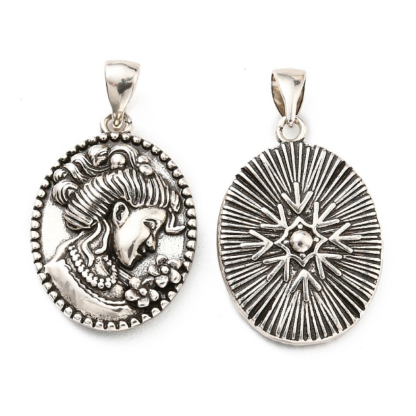 PandaHall Rack Plating Brass Pendants, Lead Free & Cadmium Free, Long-Lasting Plated, Oval with Human Charm, Antique Silver, 22.5x16x5mm...
PandaHall Rack Plating Brass Pendants, Lead Free & Cadmium Free, Long-Lasting Plated, Oval with Human Charm, Antique Silver, 22.5x16x5mm...