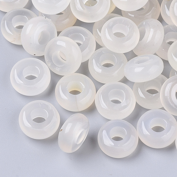 PandaHall Natural White Agate European Beads, Large Hole Beads, Rondelle, 10x4.5mm, Hole: 4mm Natural Agate Rondelle
PandaHall Natural White Agate European Beads, Large Hole Beads, Rondelle, 10x4.5mm, Hole: 4mm Natural Agate Rondelle