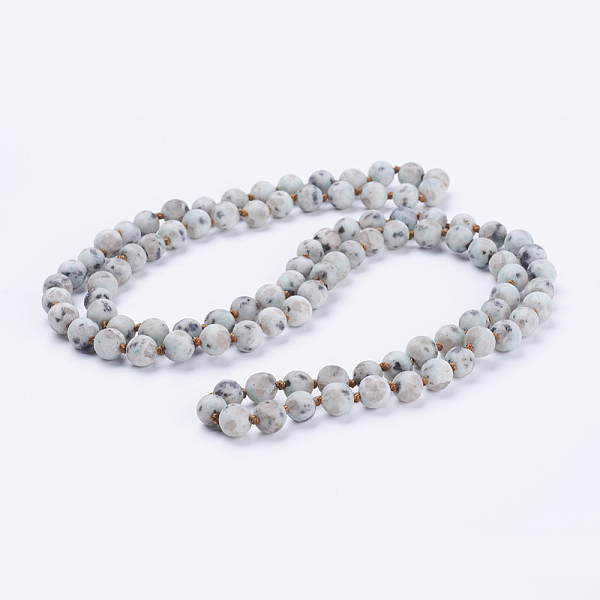 PandaHall Natural Sesame Jasper/Kiwi Jasper Beaded Necklaces, Frosted, Round, 36 inch(91.44cm) Jasper
PandaHall Natural Sesame Jasper/Kiwi Jasper Beaded Necklaces, Frosted, Round, 36 inch(91.44cm) Jasper