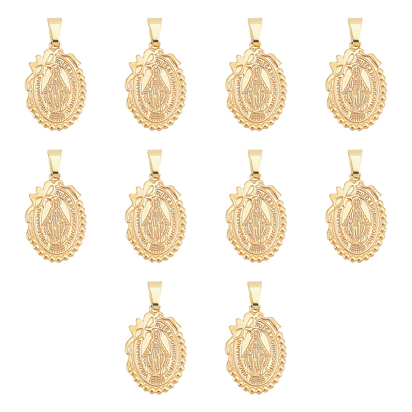 PandaHall Unicraftale 10Pcs Vacuum Plating 201 Stainless Steel Pendants, Oval with Virgin Mary, Golden, 25x17x2mm, Hole: 6x3mm 201 Stainless...
PandaHall Unicraftale 10Pcs Vacuum Plating 201 Stainless Steel Pendants, Oval with Virgin Mary, Golden, 25x17x2mm, Hole: 6x3mm 201 Stainless...