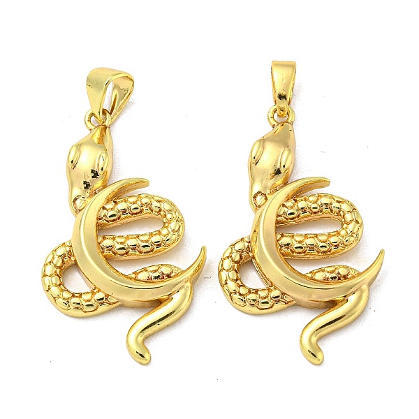 PandaHall Brass Pendants, Snake with Moon, Real 18K Gold Plated, 29.5x17.5x3.5mm, Hole: 4.5x3.5mm Brass Snake
PandaHall Brass Pendants, Snake with Moon, Real 18K Gold Plated, 29.5x17.5x3.5mm, Hole: 4.5x3.5mm Brass Snake
