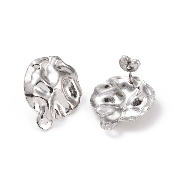PandaHall 304 Stainless Steel Stud Earring Finding, with Horizontal Loops, Textured Oval, Stainless Steel Color, 23.5x19.5mm, Hole: 1.6mm...
PandaHall 304 Stainless Steel Stud Earring Finding, with Horizontal Loops, Textured Oval, Stainless Steel Color, 23.5x19.5mm, Hole: 1.6mm...